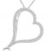 1.39 ct Round Cut Diamond Heart Shape Pendant Necklace (G Color SI-1 Clarity) in 14 kt White Gold